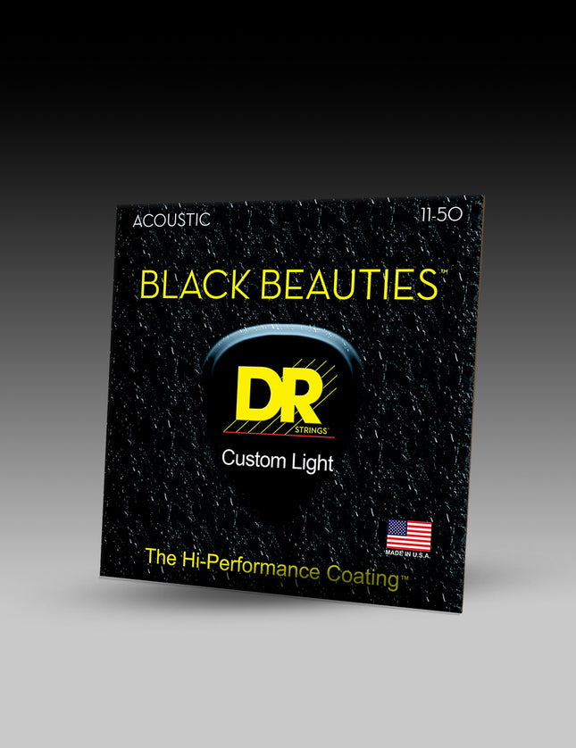 Black Beauties™ Black Colored Acoustic Guitar Strings