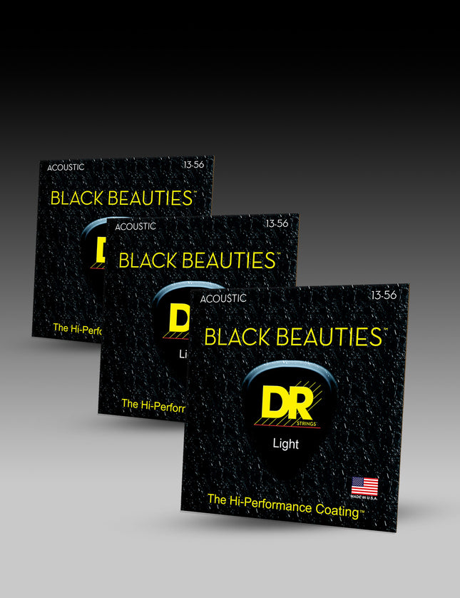 Black Beauties™ Black Colored Acoustic Guitar Strings