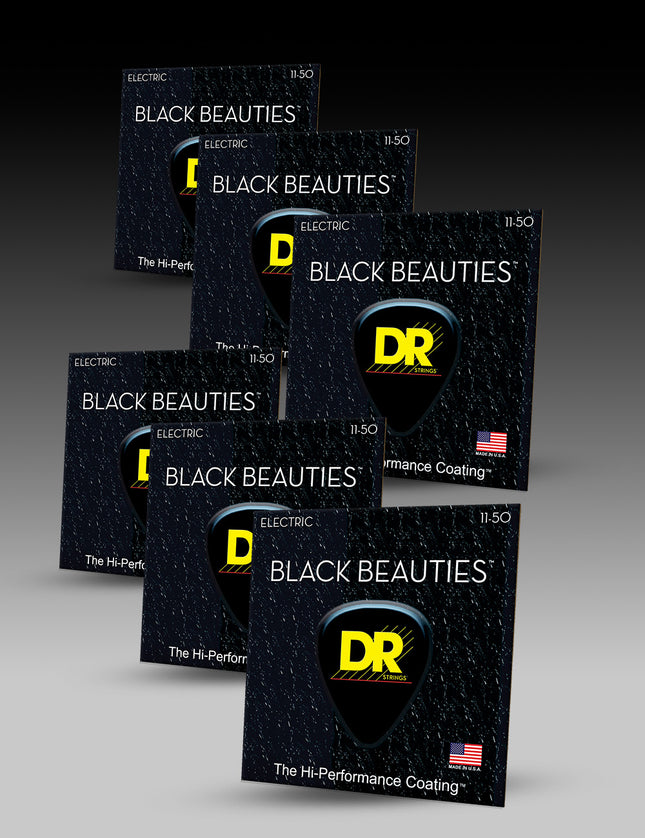 Black Beauties™ Black Colored 7-String Electric Guitar Set