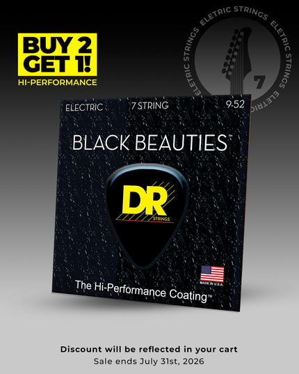 Black Beauties™ Black Colored 7-String Electric Guitar Set