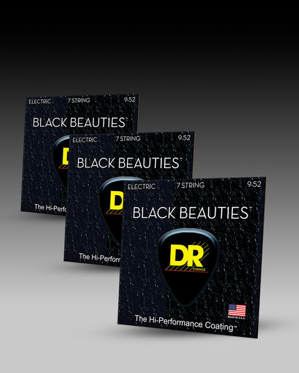 Black Beauties™ Black Colored 7-String Electric Guitar Set