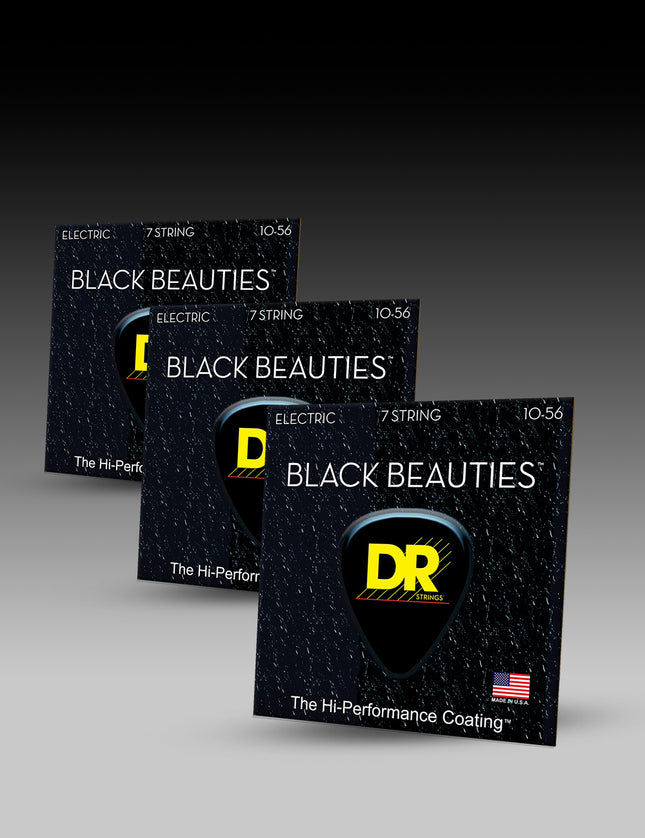 Black Beauties™ Black Colored 7-String Electric Guitar Set