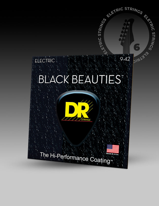 Black Beauties™ Black Colored 6-String Electric Guitar Set