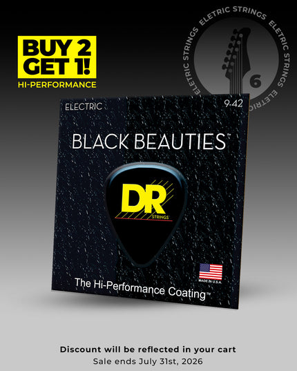 Black Beauties™ Black Colored 6-String Electric Guitar Set
