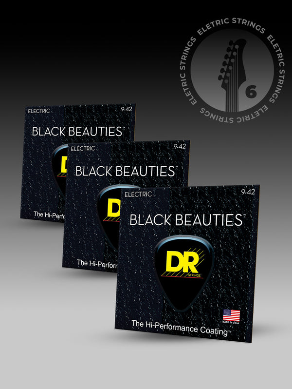 Black Beauties™ Black Colored 6-String Electric Guitar 3-Pack