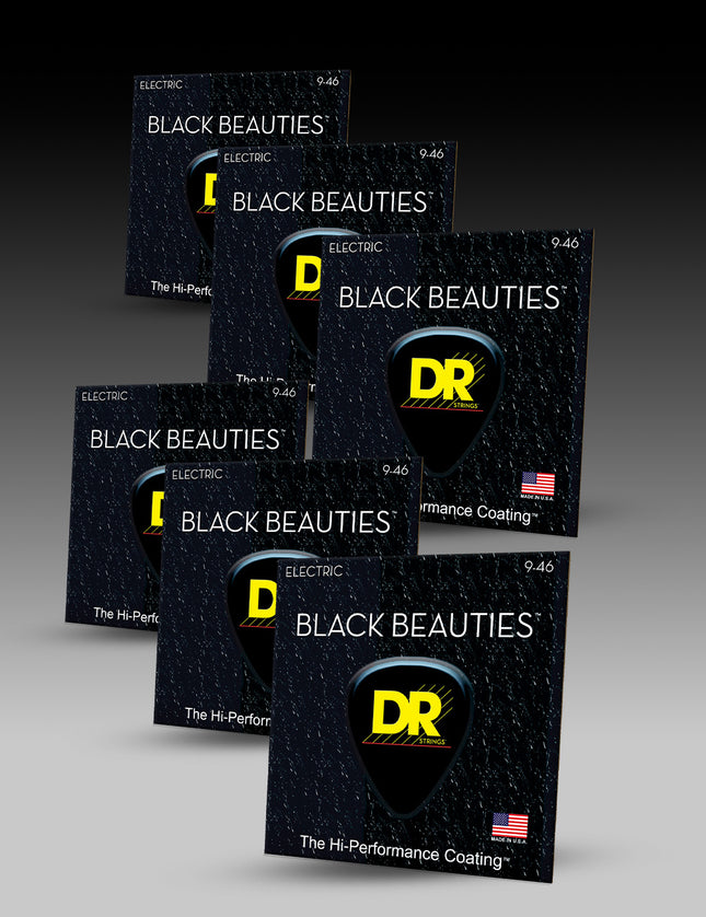 Black Beauties™ Black Colored 6-String Electric Guitar Set