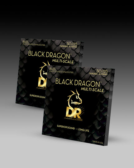 Black Dragon™ Black Coated Stainless Steel 6-String Bass Set
