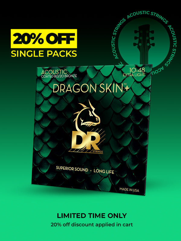 Dragon Skin+™ 80/20 Bronze Acoustic Guitar Strings (Extra-Light)