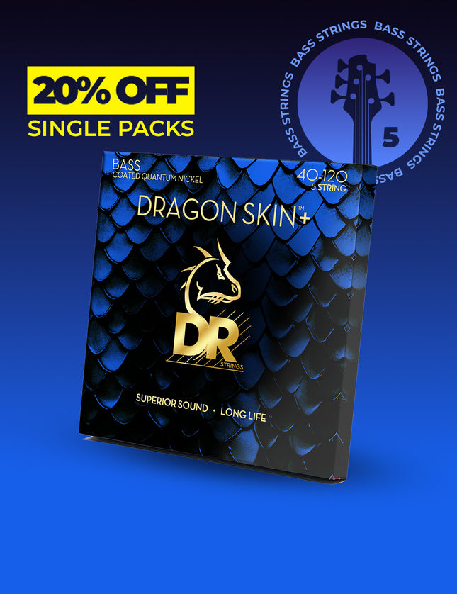 Dragon Skin+™ Quantum Nickel 5-String Bass Set