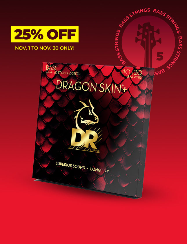 Dragon Skin+™ Stainless Steel 5-String Bass Set