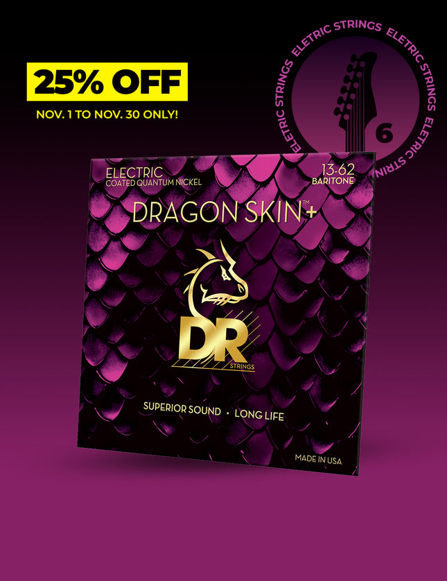 Dragon Skin+™ Quantum Nickel Baritone Electric Guitar Strings
