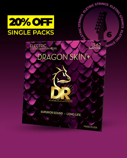 Dragon Skin+™ Quantum Nickel Baritone Electric Guitar Strings