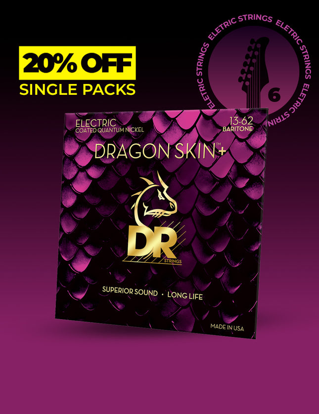Dragon Skin+™ Quantum Nickel Baritone Electric Guitar Strings