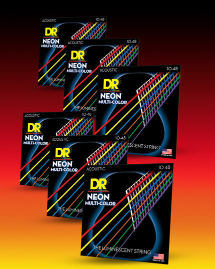 Hi-Def Neon™ Muticolor Coated Acoustic Guitar Strings