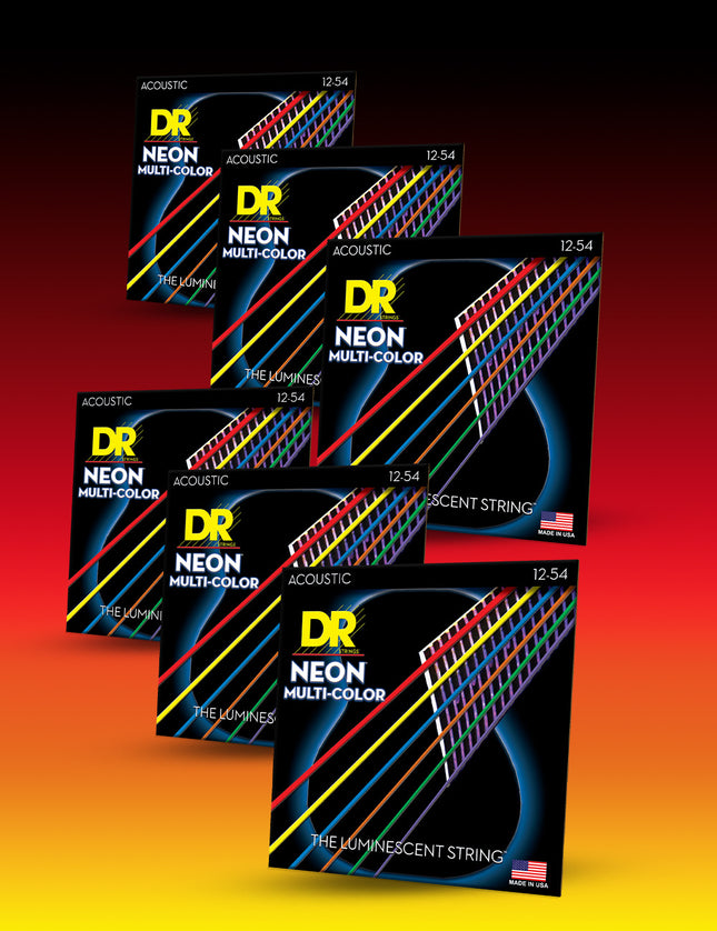 Hi-Def Neon™ Muticolor Coated Acoustic Guitar Strings