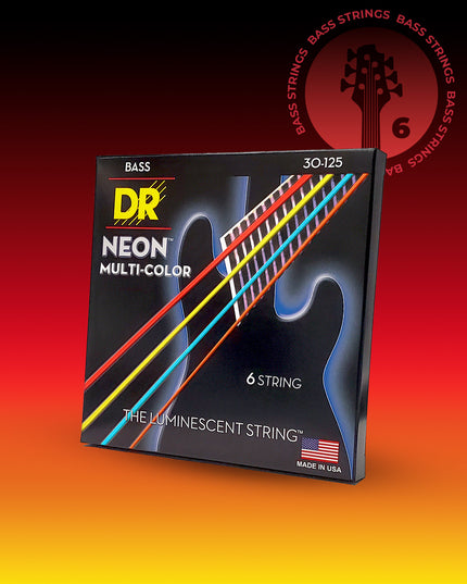 Hi-Def NEON™ Multi-Color Color Coated 6-String Bass Set