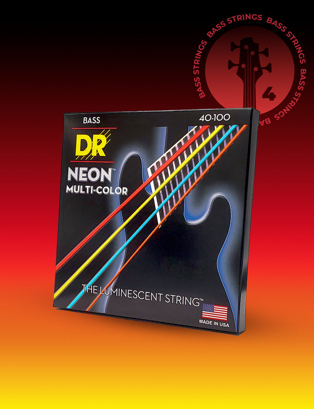 Hi-Def NEON™ Multi-Color Color Coated 4-String Bass Set
