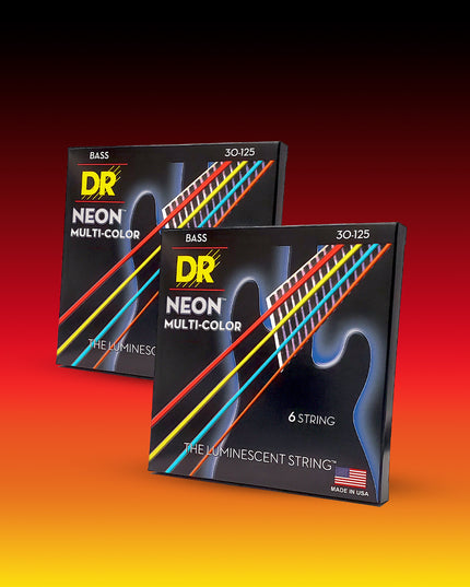 Hi-Def NEON™ Multi-Color Color Coated 6-String Bass Set