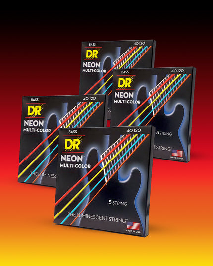 Hi-Def NEON™ Multi-Color Color Coated 5-String Bass Set