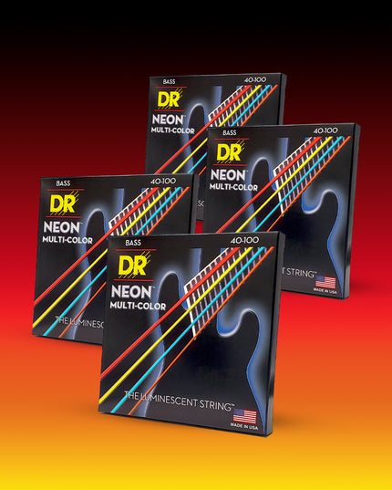 Hi-Def NEON™ Multi-Color Color Coated 4-String Bass Set