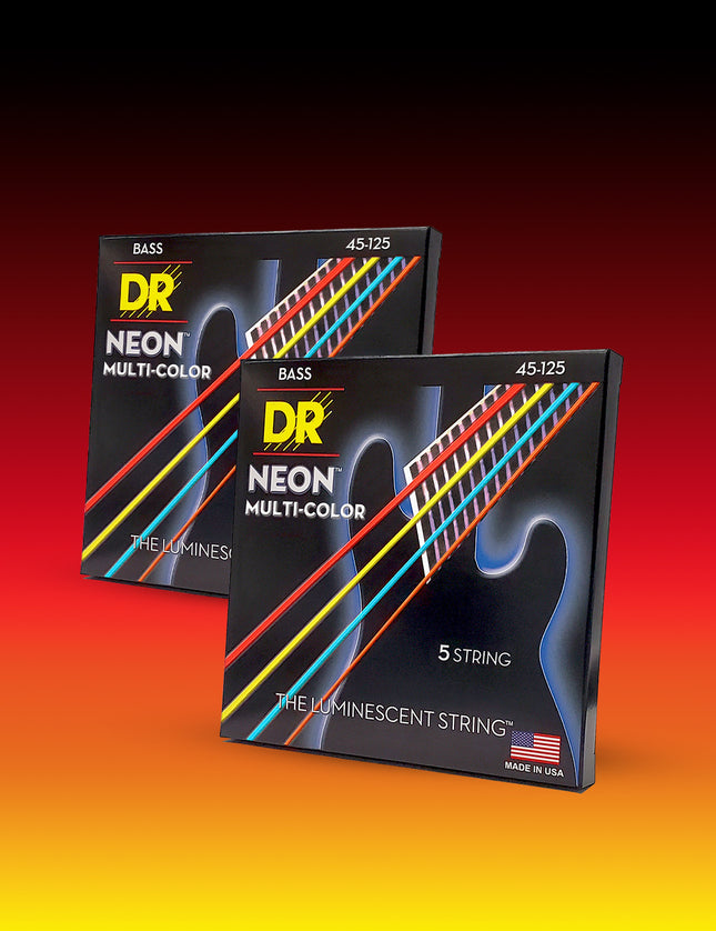 Hi-Def NEON™ Multi-Color Color Coated 5-String Bass Set