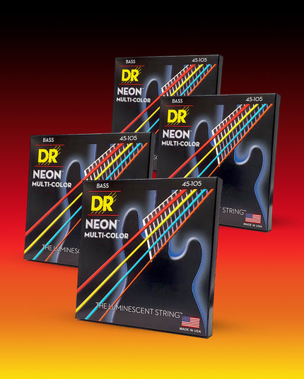 Hi-Def NEON™ Multi-Color Color Coated 4-String Bass Set