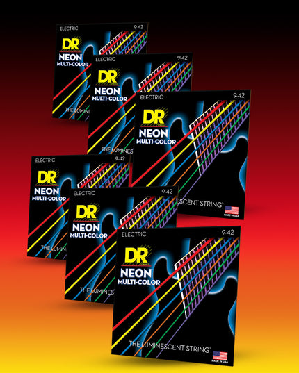 Hi-Def Neon™ Multicolor Colored 6-String Electric Guitar Set