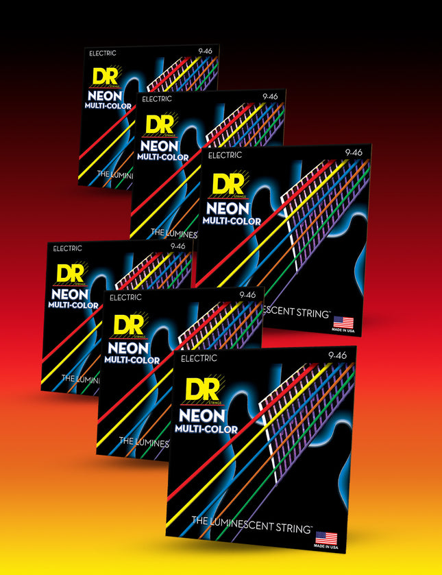 Hi-Def Neon™ Multicolor Colored 6-String Electric Guitar Set