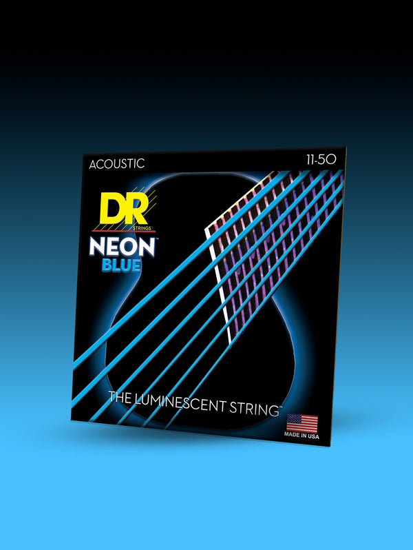 Hi-Def NEON™ Blue Color Coated Acoustic Guitar Strings