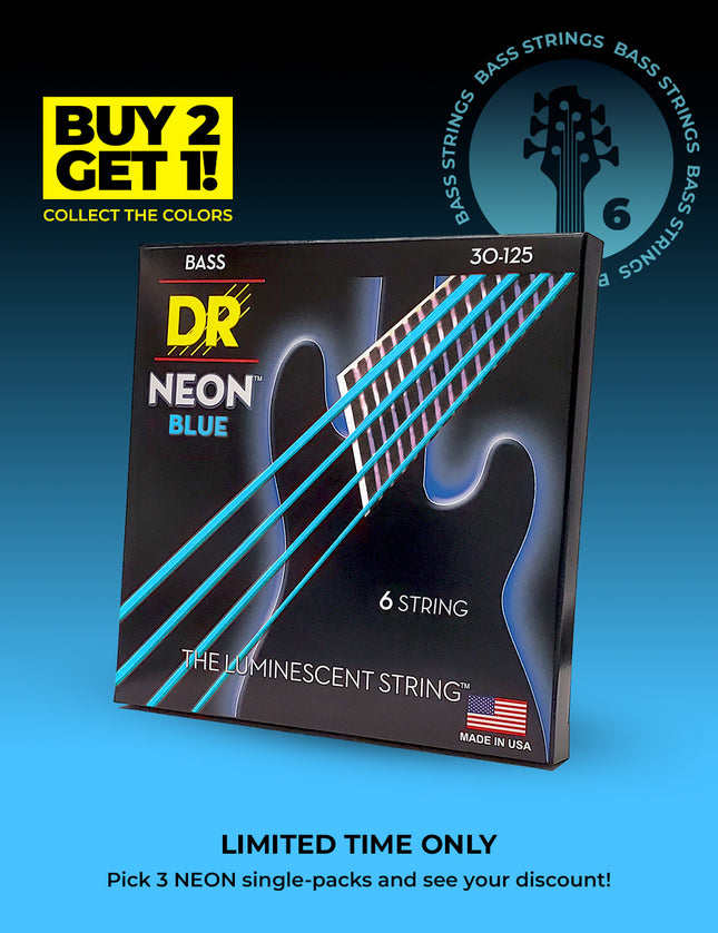 Hi-Def NEON™ Color Coated 6-String Bass Set