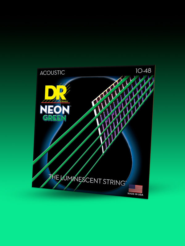 Hi-Def NEON™ Green Color Coated Acoustic Guitar Strings