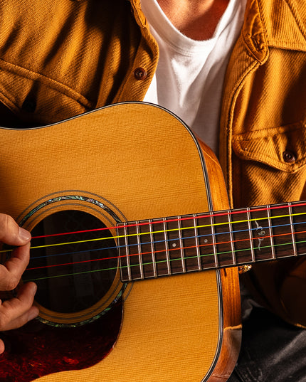 Hi-Def Neon™ Muticolor Coated Acoustic Guitar Strings