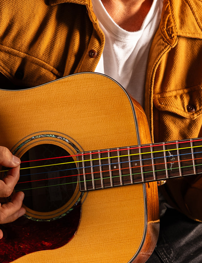 Hi-Def Neon™ Muticolor Coated Acoustic Guitar Strings