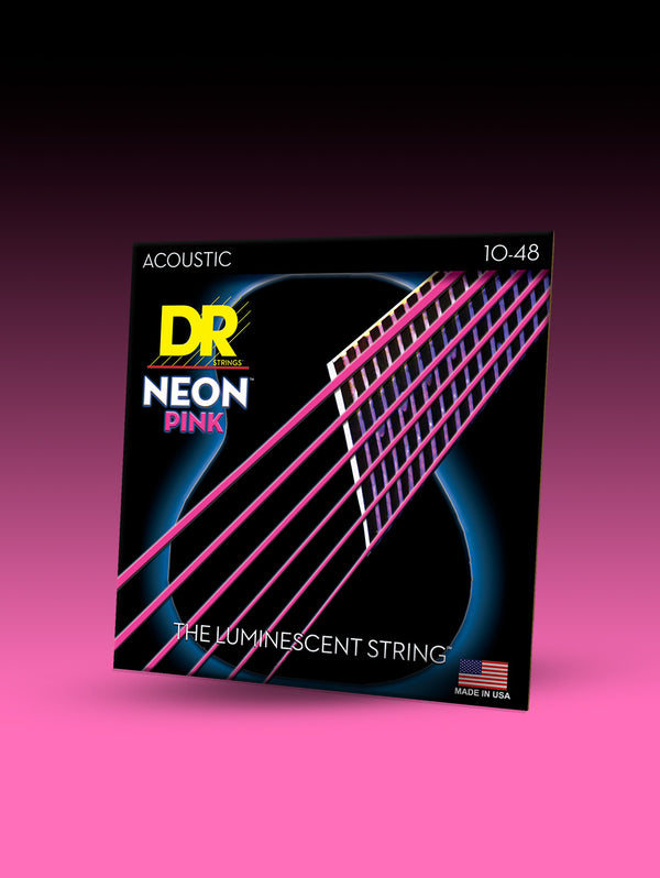 Hi-Def NEON™ Pink Color Coated Acoustic Guitar Strings
