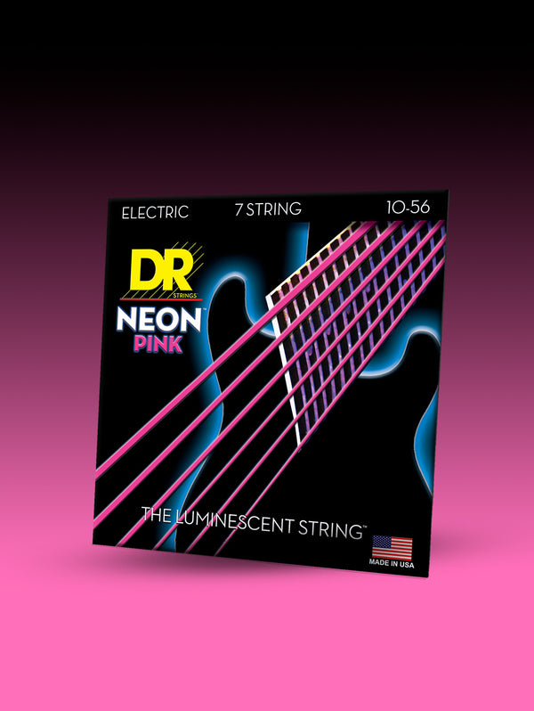 Hi-Def NEON™ Pink Color Coated Electric Guitar 7-String Set
