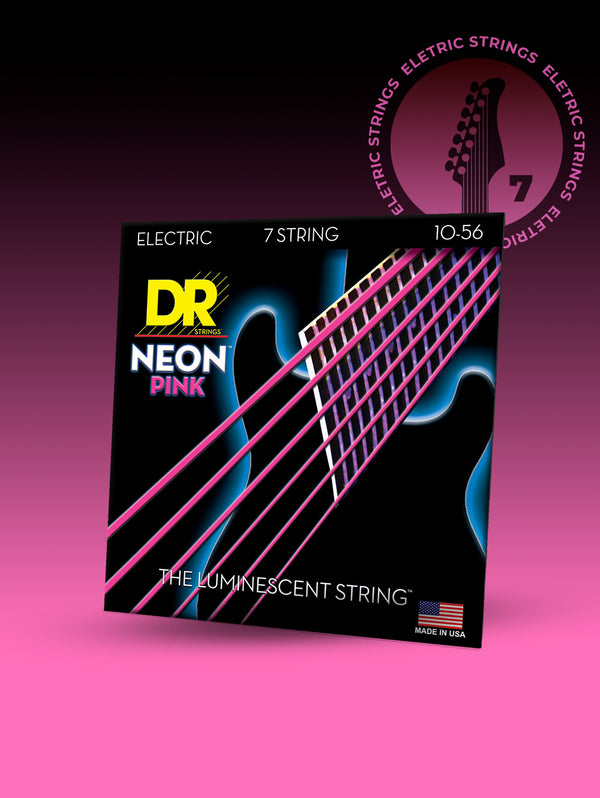 Hi-Def NEON™ Pink Color Coated Electric Guitar 7-String Electric Guitar Set
