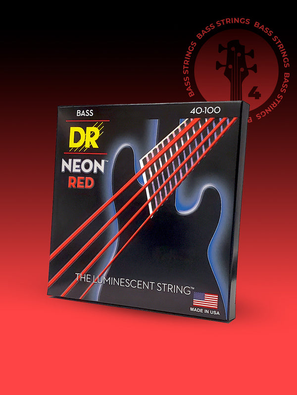 Hi-Def NEON™ Red Color Coated 4-String Bass Set