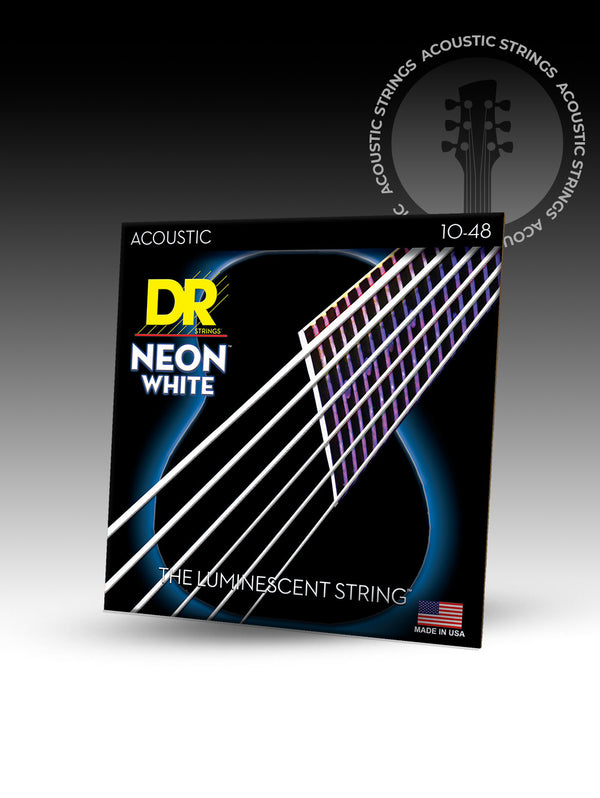 Hi-Def NEON™ White Color Coated Acoustic Guitar Strings