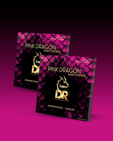 Pink Dragon™ Pink Coated Stainless Steel 5-String Bass Set