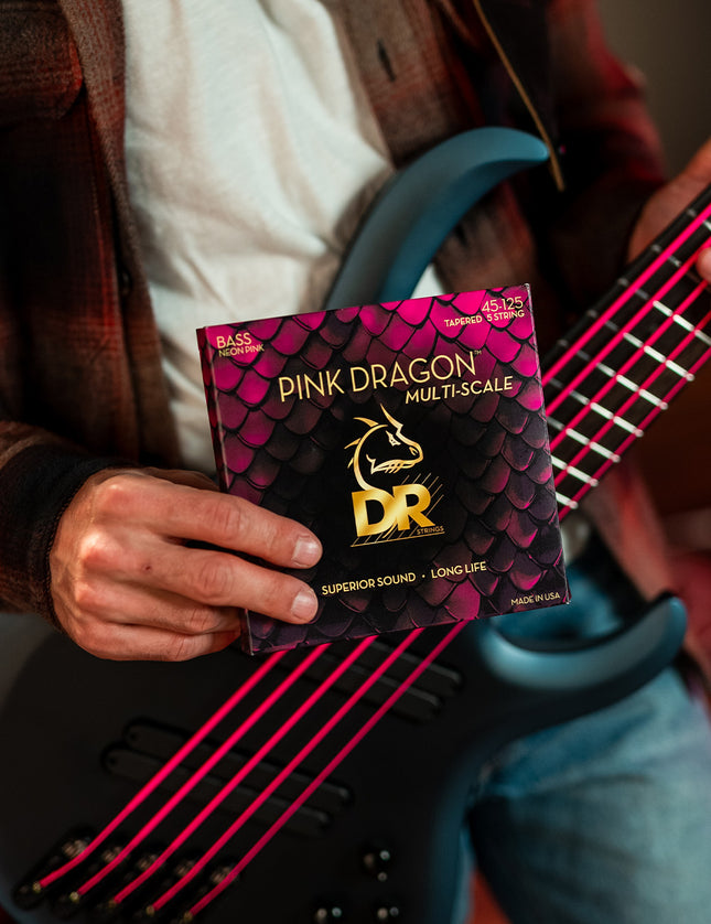 Pink Dragon™ Pink Coated Stainless Steel 5-String Bass Set