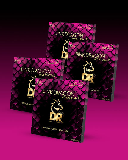 Pink Dragon™ Pink Coated Stainless Steel 6-String Bass Set